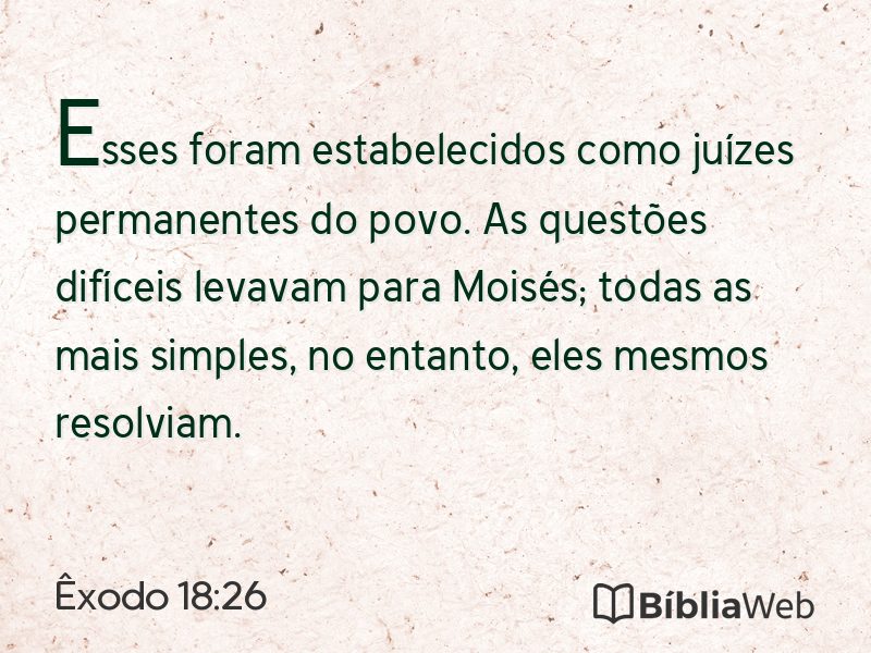 Êxodo 18:26 em imagem para compartilhar