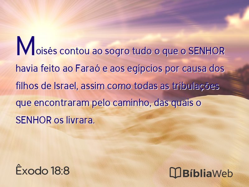 Êxodo 18:8 em imagem para compartilhar