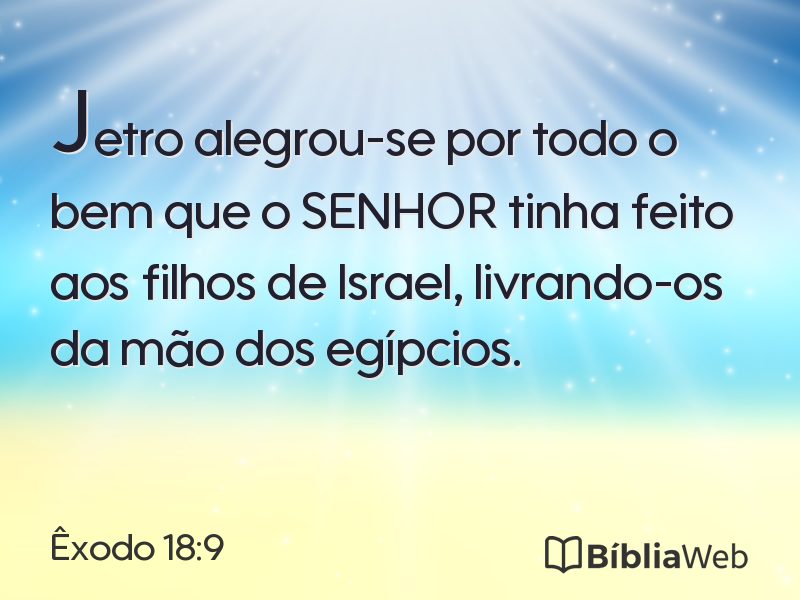 Êxodo 18:9 em imagem para compartilhar