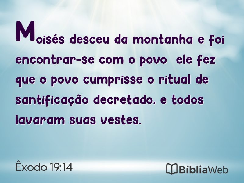 Êxodo 19:14 em imagem para compartilhar