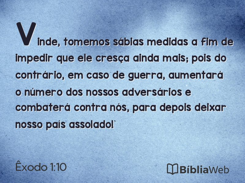 Êxodo 1:10 em imagem para compartilhar