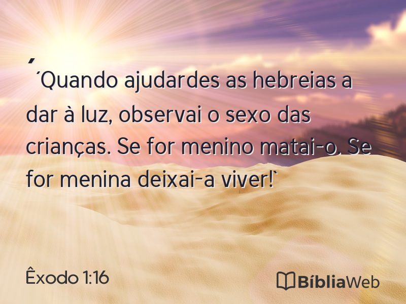 Êxodo 1:16 em imagem para compartilhar