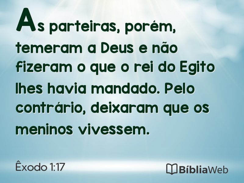 Êxodo 1:17 em imagem para compartilhar