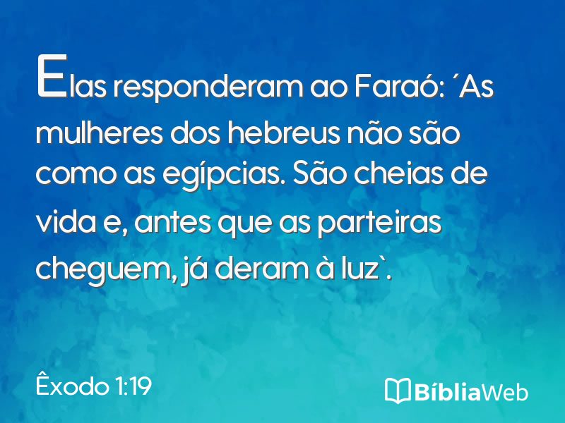 Êxodo 1:19 em imagem para compartilhar
