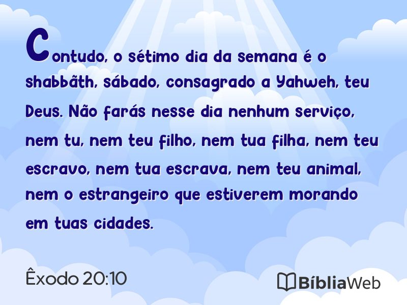 Êxodo 20:10 em imagem para compartilhar