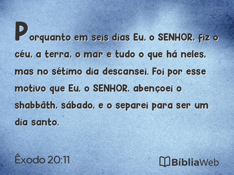 Êxodo 20:11 em imagem para compartilhar