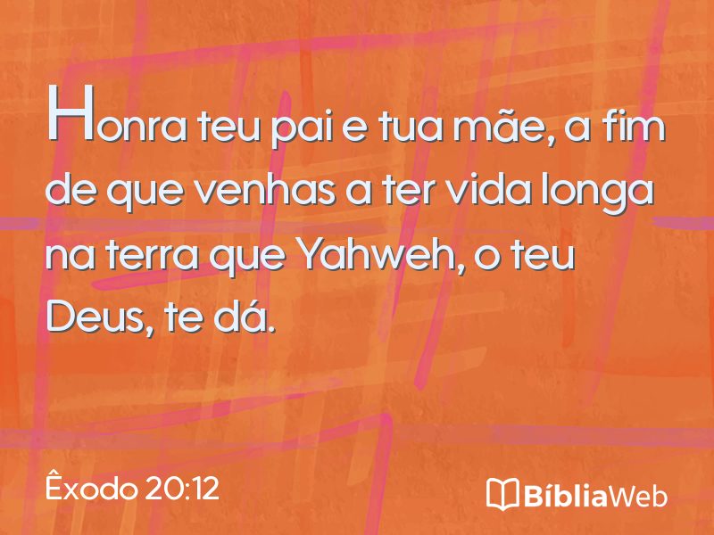 Êxodo 20:12 em imagem para compartilhar