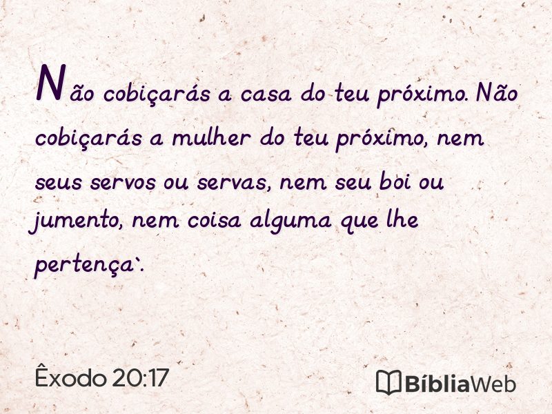 Êxodo 20:17 em imagem para compartilhar