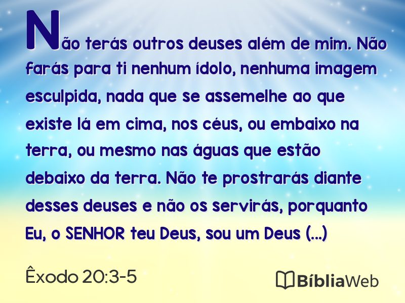 Êxodo 20:3-5 em imagem para compartilhar