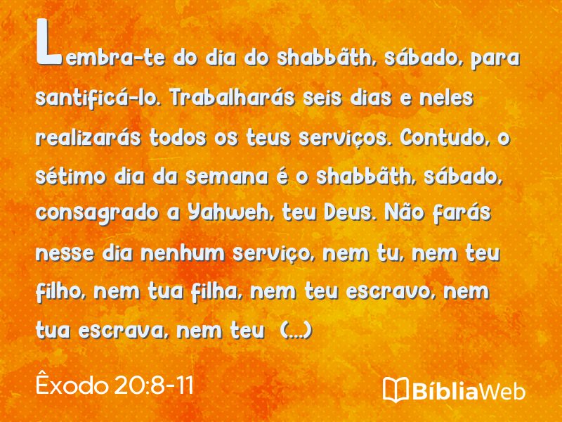 Êxodo 20:8-11 em imagem para compartilhar