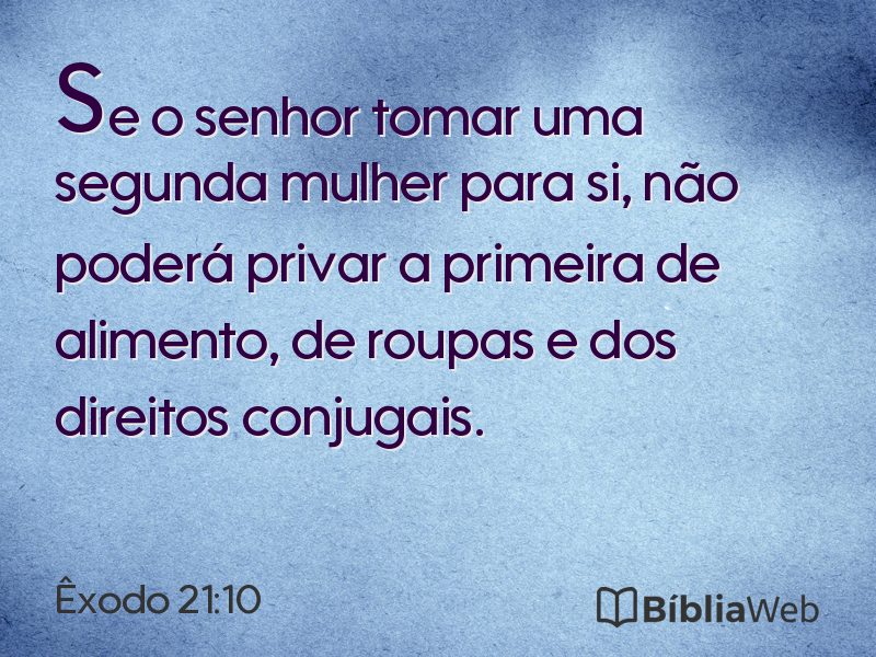 Êxodo 21:10 em imagem para compartilhar