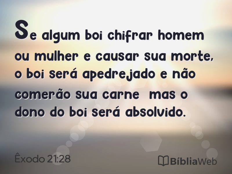 Êxodo 21:28 em imagem para compartilhar