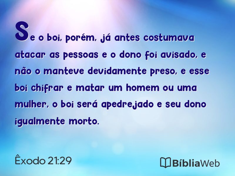 Êxodo 21:29 em imagem para compartilhar