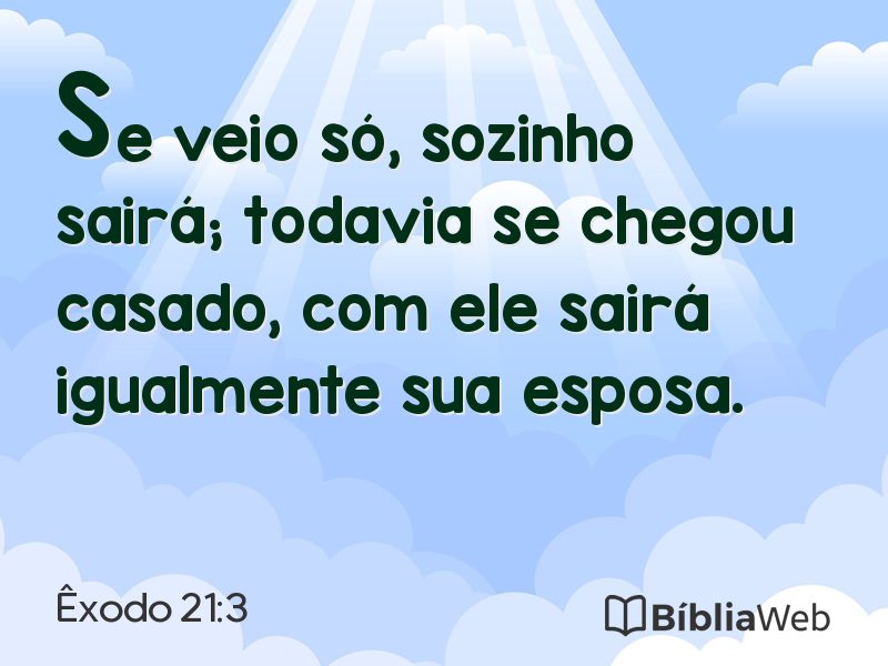 Êxodo 21:3 em imagem para compartilhar