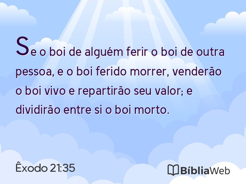 Êxodo 21:35 em imagem para compartilhar