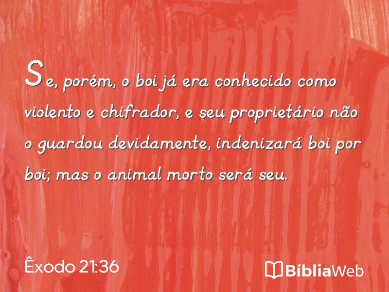 Êxodo 21:36 em imagem para compartilhar