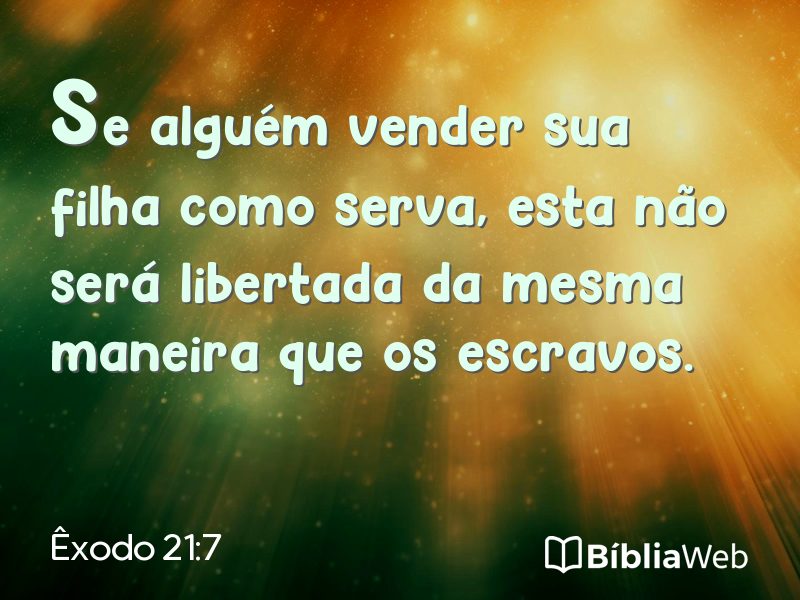 Êxodo 21:7 em imagem para compartilhar