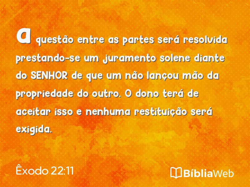 Êxodo 22:11 em imagem para compartilhar