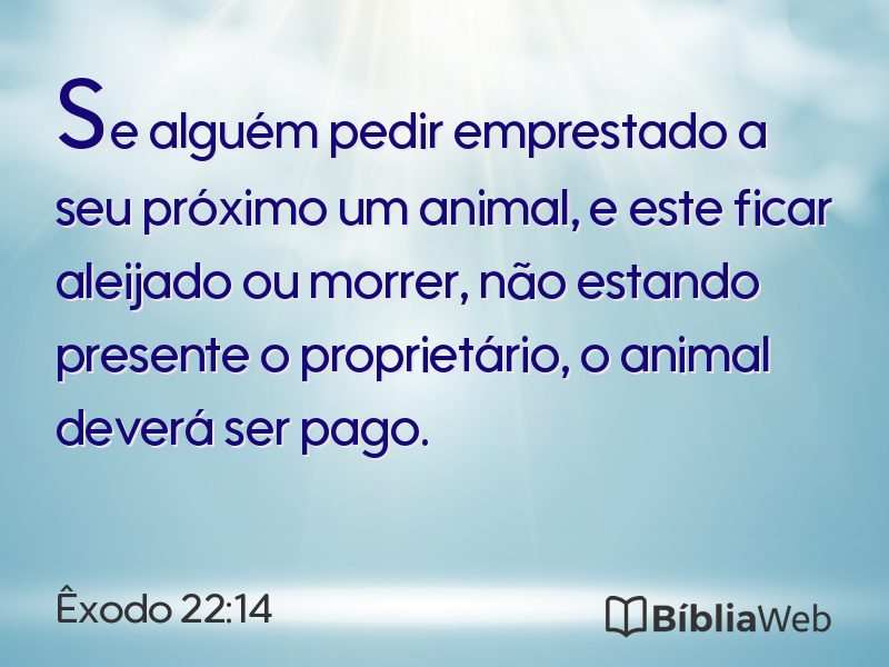 Êxodo 22:14 em imagem para compartilhar