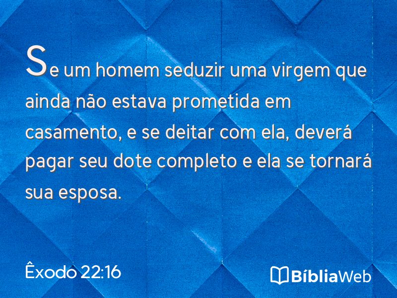 Êxodo 22:16 em imagem para compartilhar