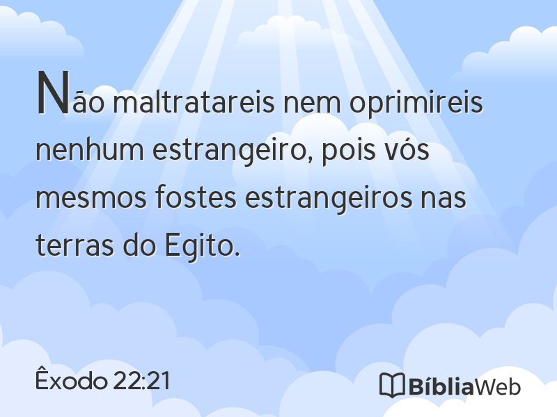 Êxodo 22:21 em imagem para compartilhar