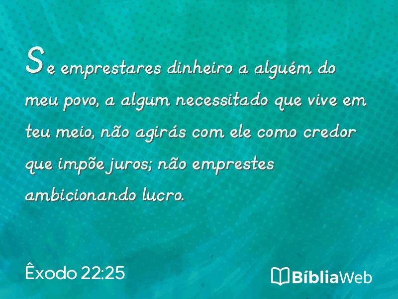Êxodo 22:25 em imagem para compartilhar