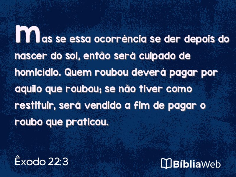 Êxodo 22:3 em imagem para compartilhar