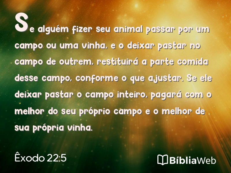 Êxodo 22:5 em imagem para compartilhar