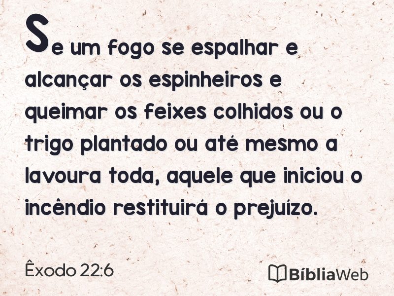 Êxodo 22:6 em imagem para compartilhar