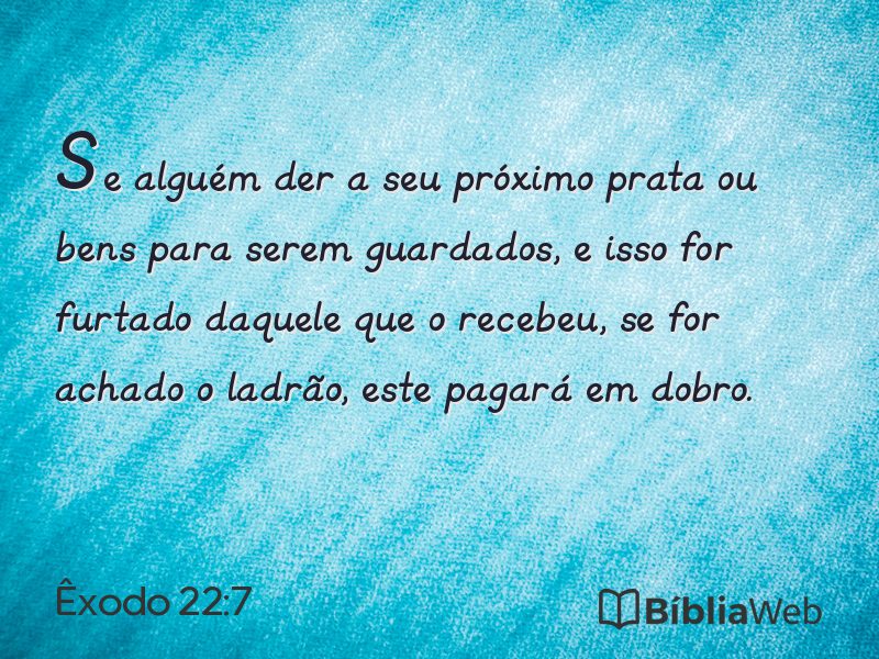 Êxodo 22:7 em imagem para compartilhar