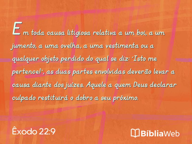 Êxodo 22:9 em imagem para compartilhar