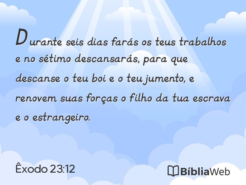 Êxodo 23:12 em imagem para compartilhar
