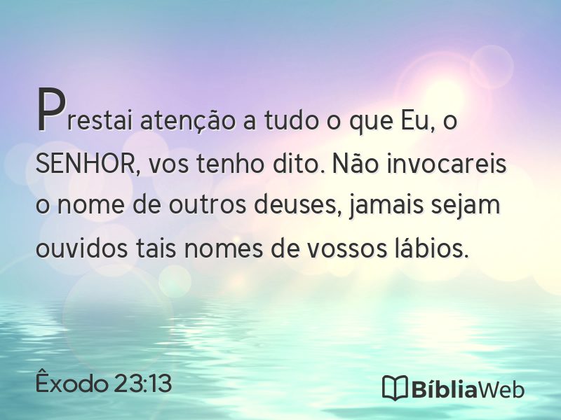 Êxodo 23:13 em imagem para compartilhar