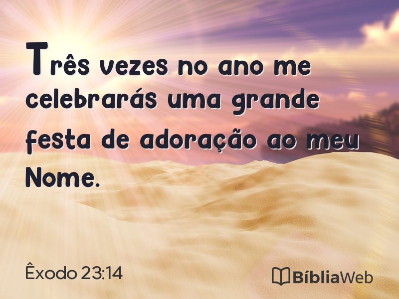 Êxodo 23:14 em imagem para compartilhar