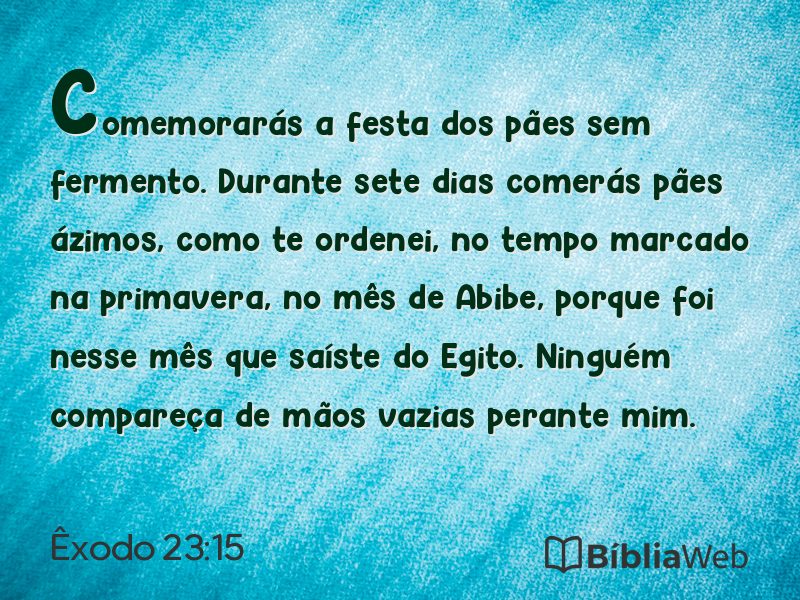 Êxodo 23:15 em imagem para compartilhar