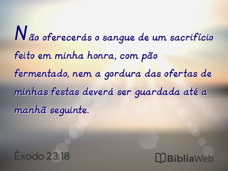 Êxodo 23:18 em imagem para compartilhar