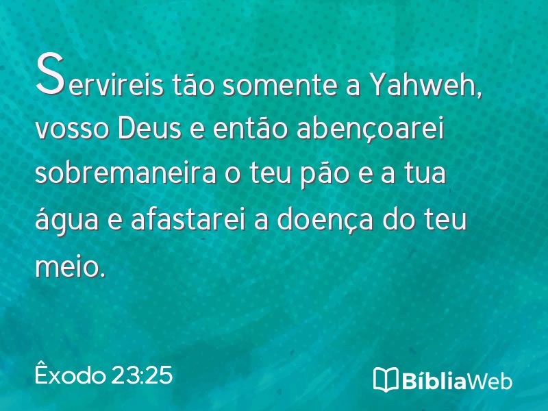 Êxodo 23:25 em imagem para compartilhar