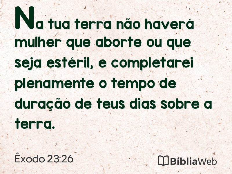 Êxodo 23:26 em imagem para compartilhar