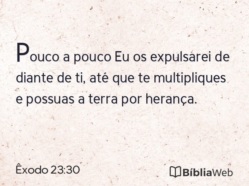 Êxodo 23:30 em imagem para compartilhar