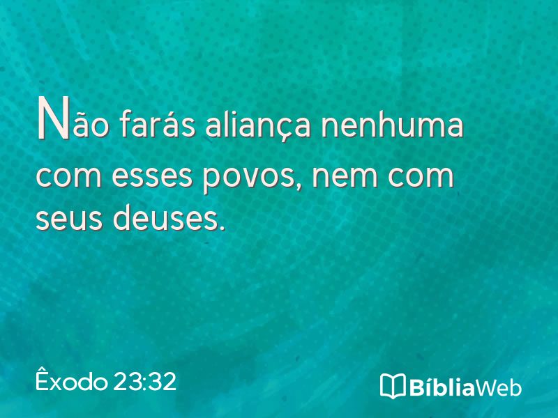 Êxodo 23:32 em imagem para compartilhar