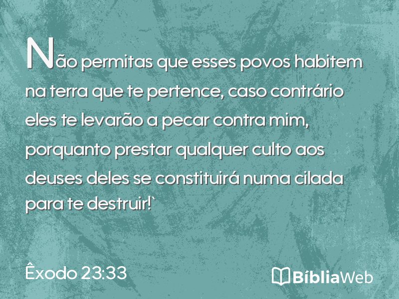 Êxodo 23:33 em imagem para compartilhar