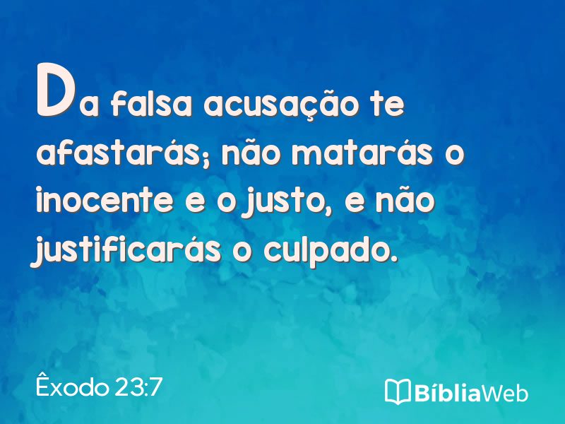 Êxodo 23:7 em imagem para compartilhar