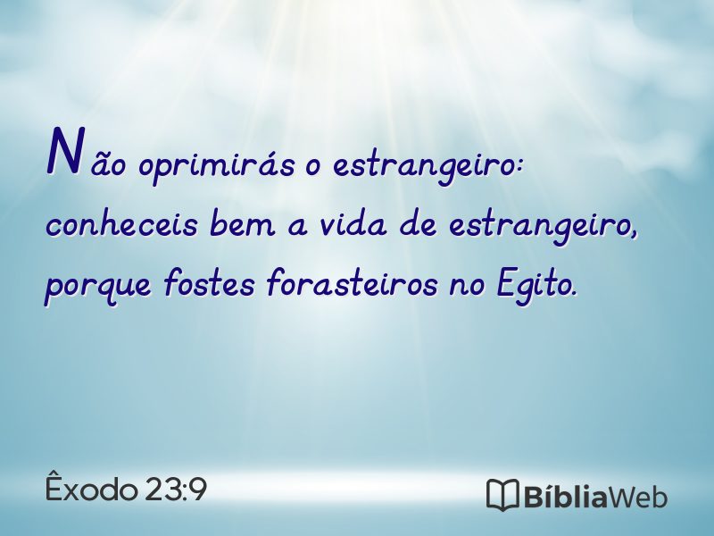 Êxodo 23:9 em imagem para compartilhar