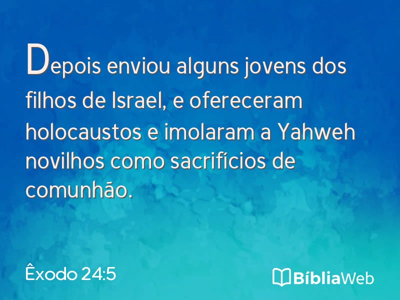 Êxodo 24:5 em imagem para compartilhar