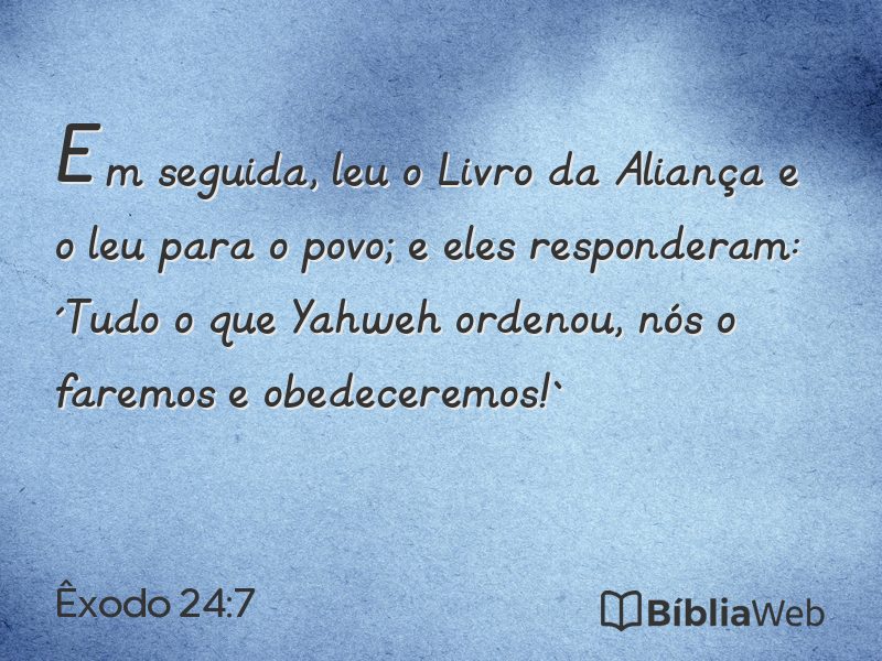Êxodo 24:7 em imagem para compartilhar