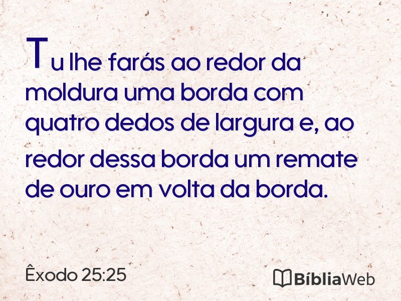Êxodo 25:25 em imagem para compartilhar