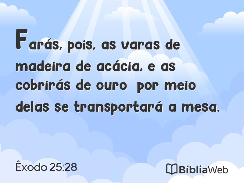 Êxodo 25:28 em imagem para compartilhar