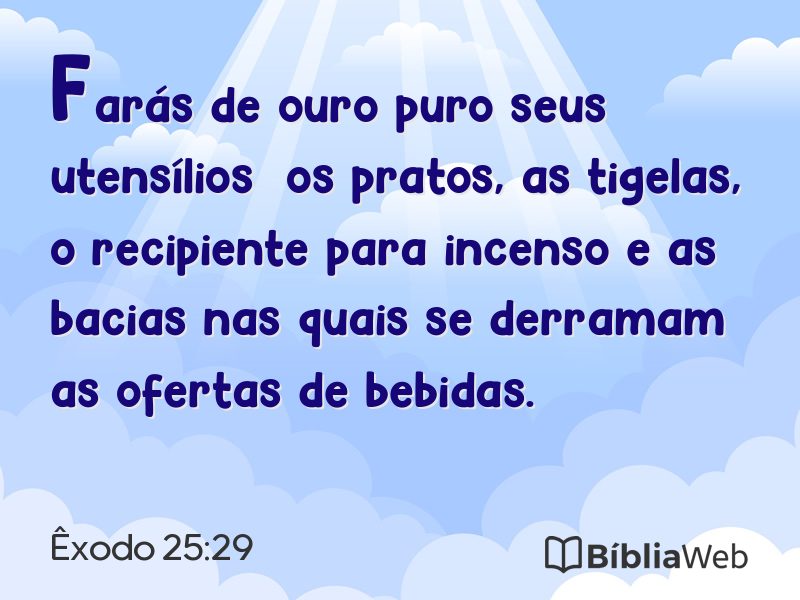 Êxodo 25:29 em imagem para compartilhar