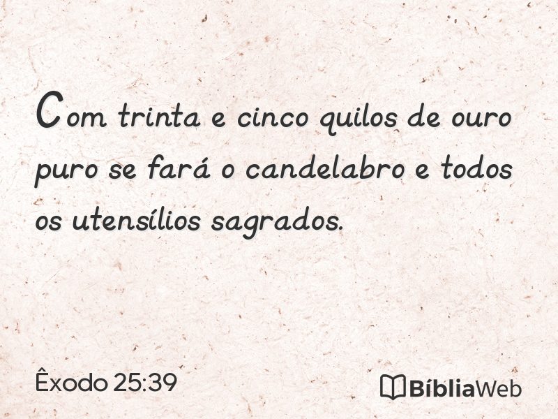Êxodo 25:39 em imagem para compartilhar