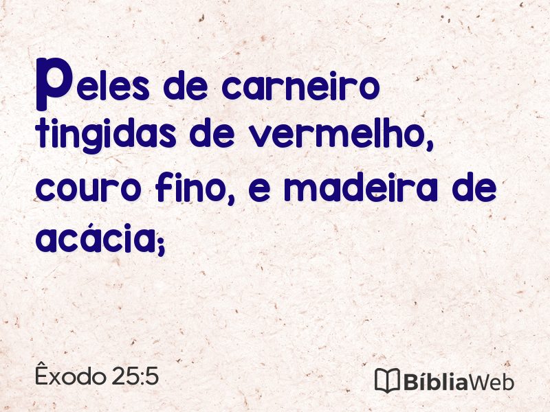 Êxodo 25:5 em imagem para compartilhar